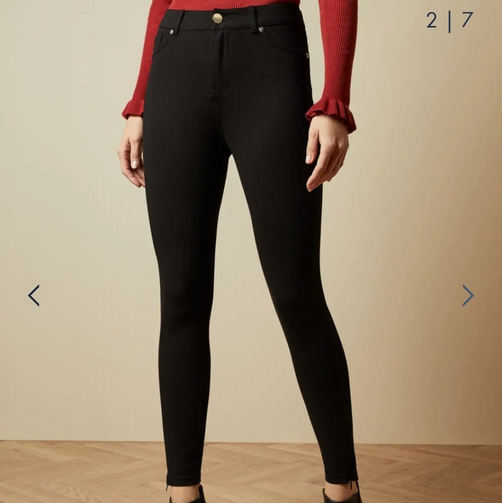 NWT Ted Baker Strenti Stretch Black zip detail jeans